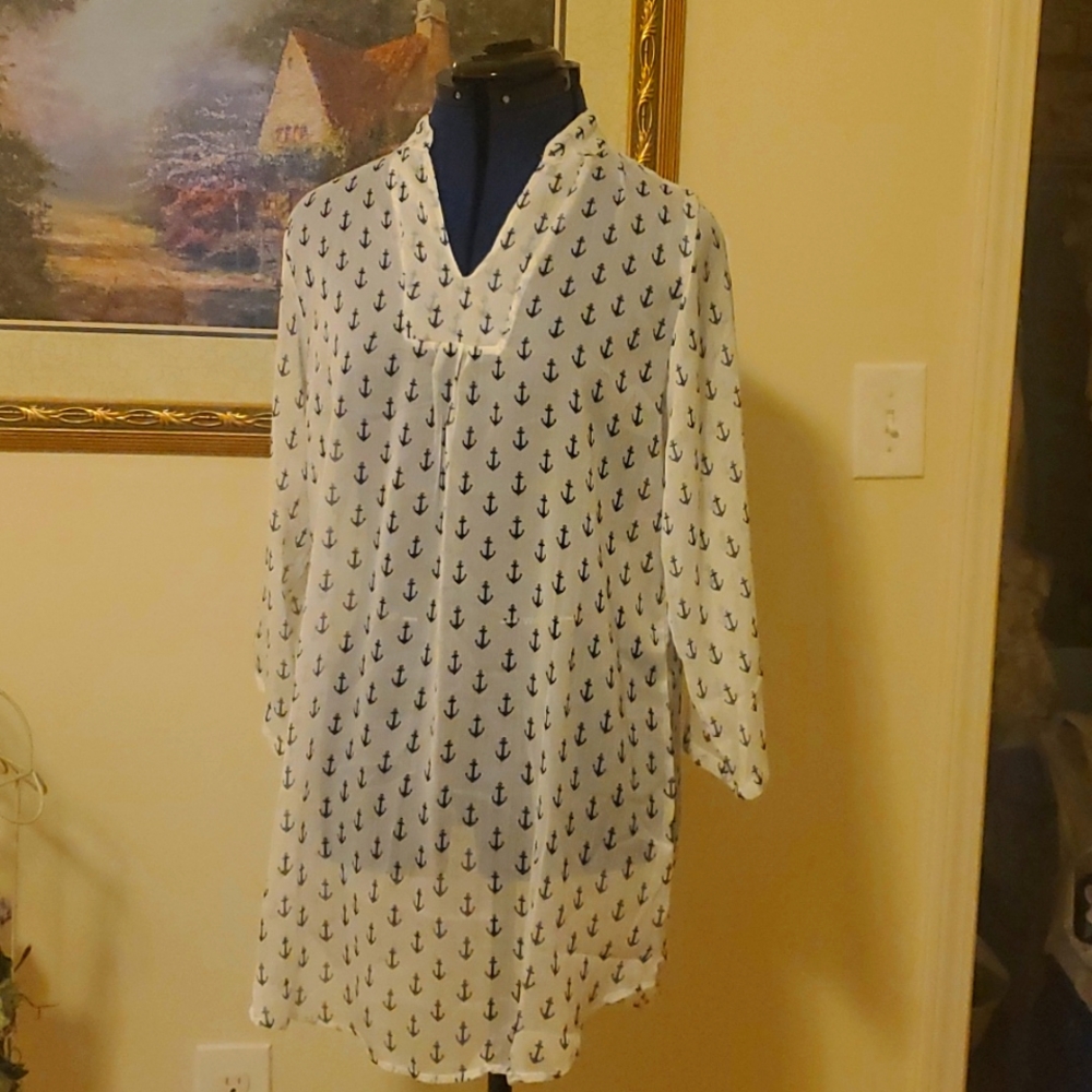 Nautical sheer bikini  cover up
